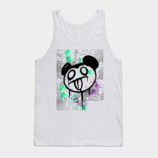 Colorful Street Style Graffiti Green Purple Mood Tongue Out Art Tank Top